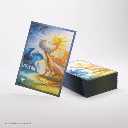 MTG Lorwyn Eclipsed Premium Art Sleeves - Celestial Reunion sleeve and stack of sleeves