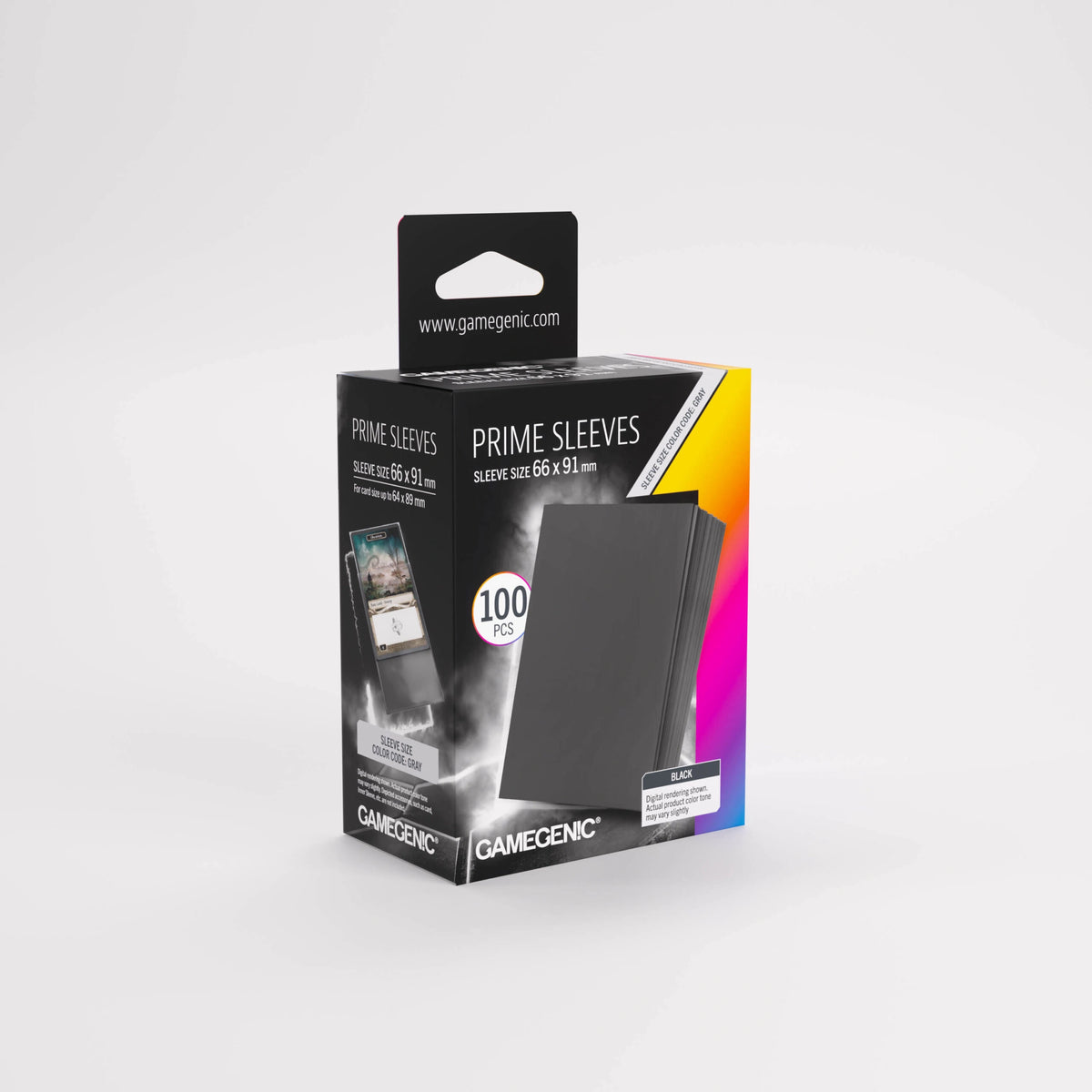 Gamegenic Prime Black Card Sleeves 100 sleeve pack with clear fronts and matte backs