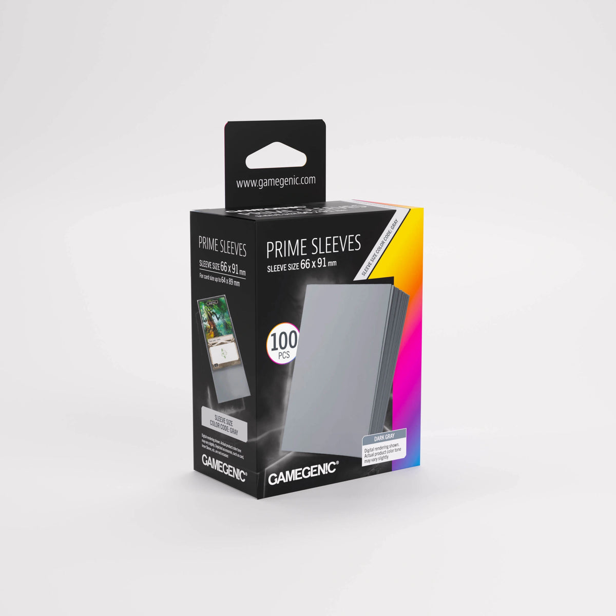 Gamegenic Prime Dark Grey Card Sleeves 100 sleeve pack with clear fronts and matte backs