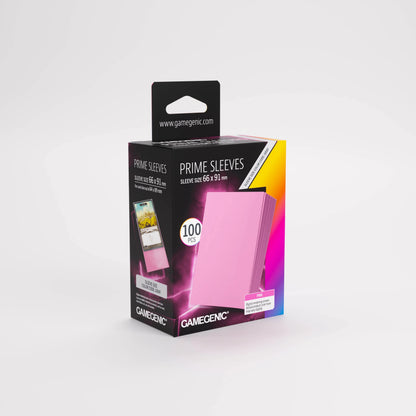 Gamegenic Prime Pink Card Sleeves 100 sleeve pack with clear fronts and matte backs