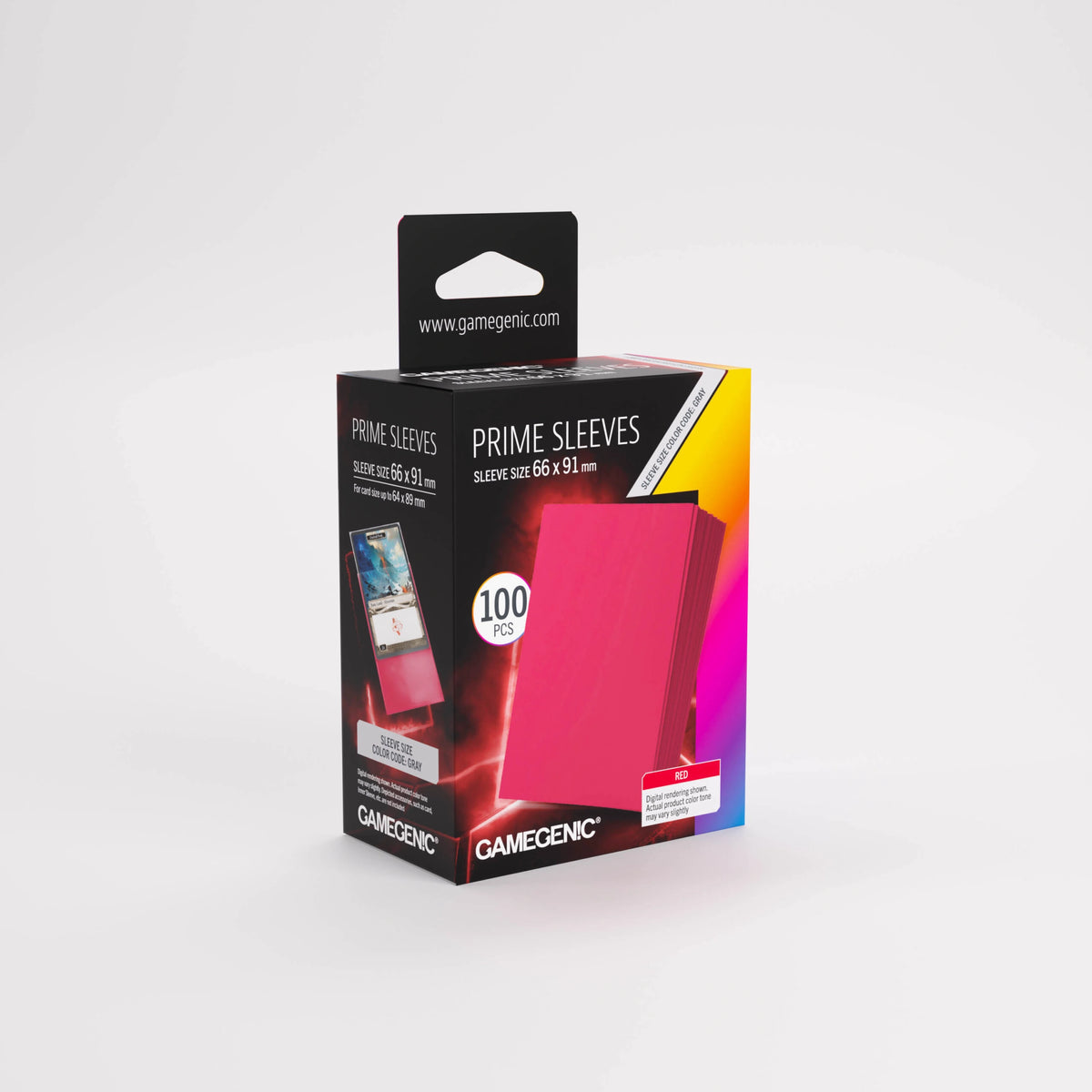 Gamegenic Prime Red Card Sleeves 100 sleeve pack with clear fronts and matte backs