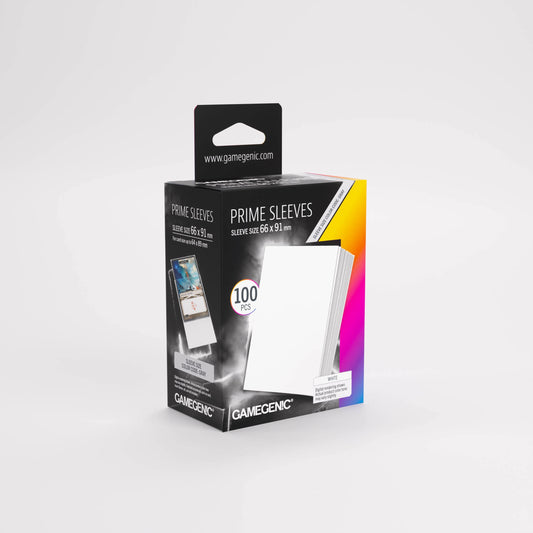 Gamegenic Prime White Card Sleeves 100 sleeve pack with clear fronts and matte backs