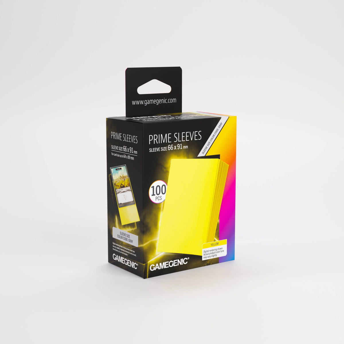 Gamegenic Prime Yellow Card Sleeves 100 sleeve pack with clear fronts and matte backs