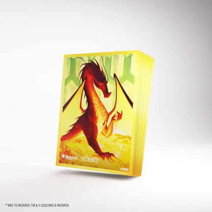Smaug the Golden MTG The Hobbit Premium Art Sleeves - angled sleeve stack