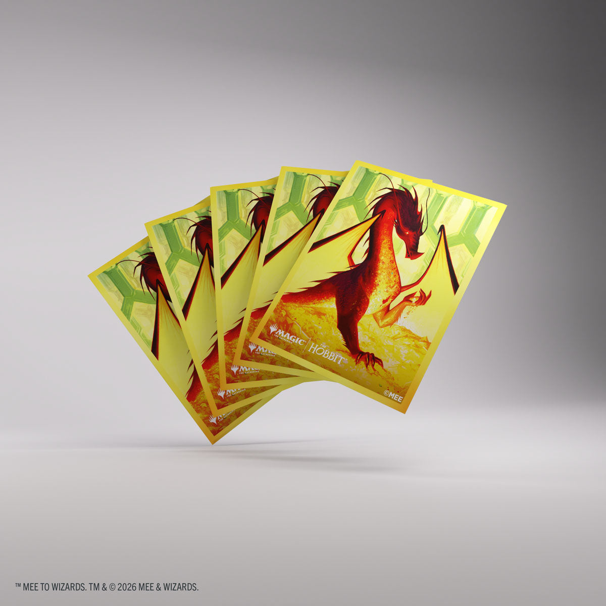Smaug the Golden MTG The Hobbit Premium Art Sleeves - fanned card sleeves