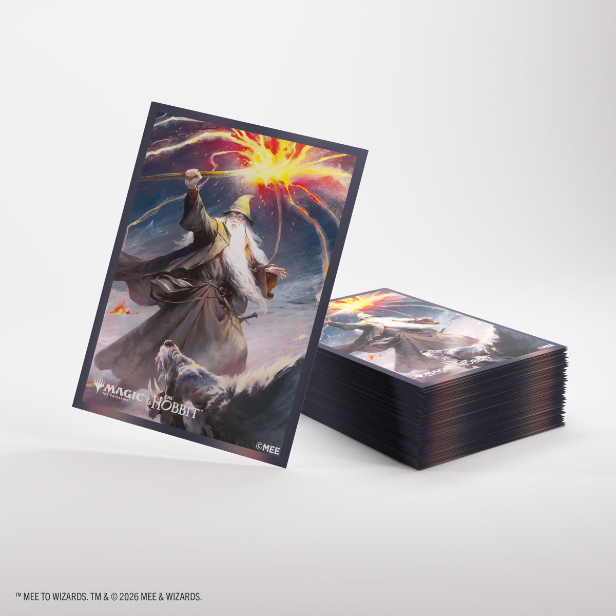 Gandalf - Shadow's Foe MTG The Hobbit Premium Art Sleeves - individual sleeve and stack