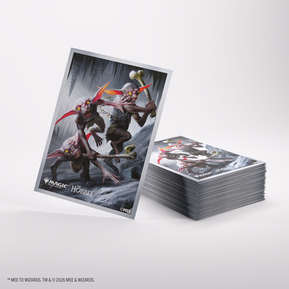 Goblin Army Token MTG The Hobbit Premium Art Sleeves - individual sleeve and stack