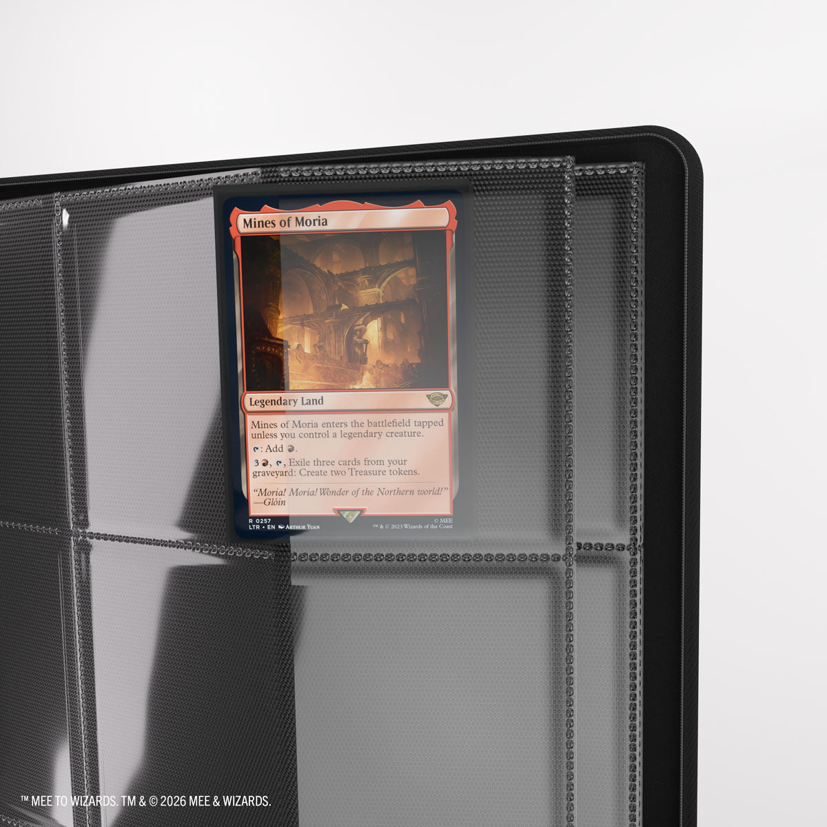 Gamegenic MTG The Hobbit Smaug's Mox Amber Zip-Up Album - card pocket detail