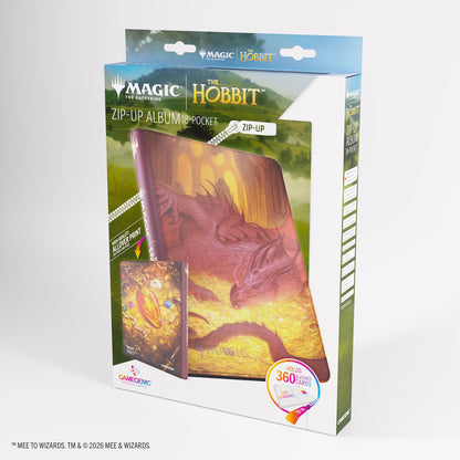 Gamegenic MTG The Hobbit Smaug's Mox Amber Zip-Up Album - retail packaging rear