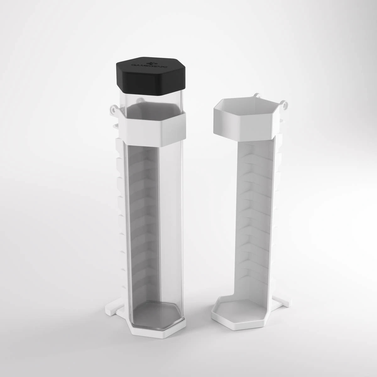 White Tube Holder showing included clear tube and empty holder