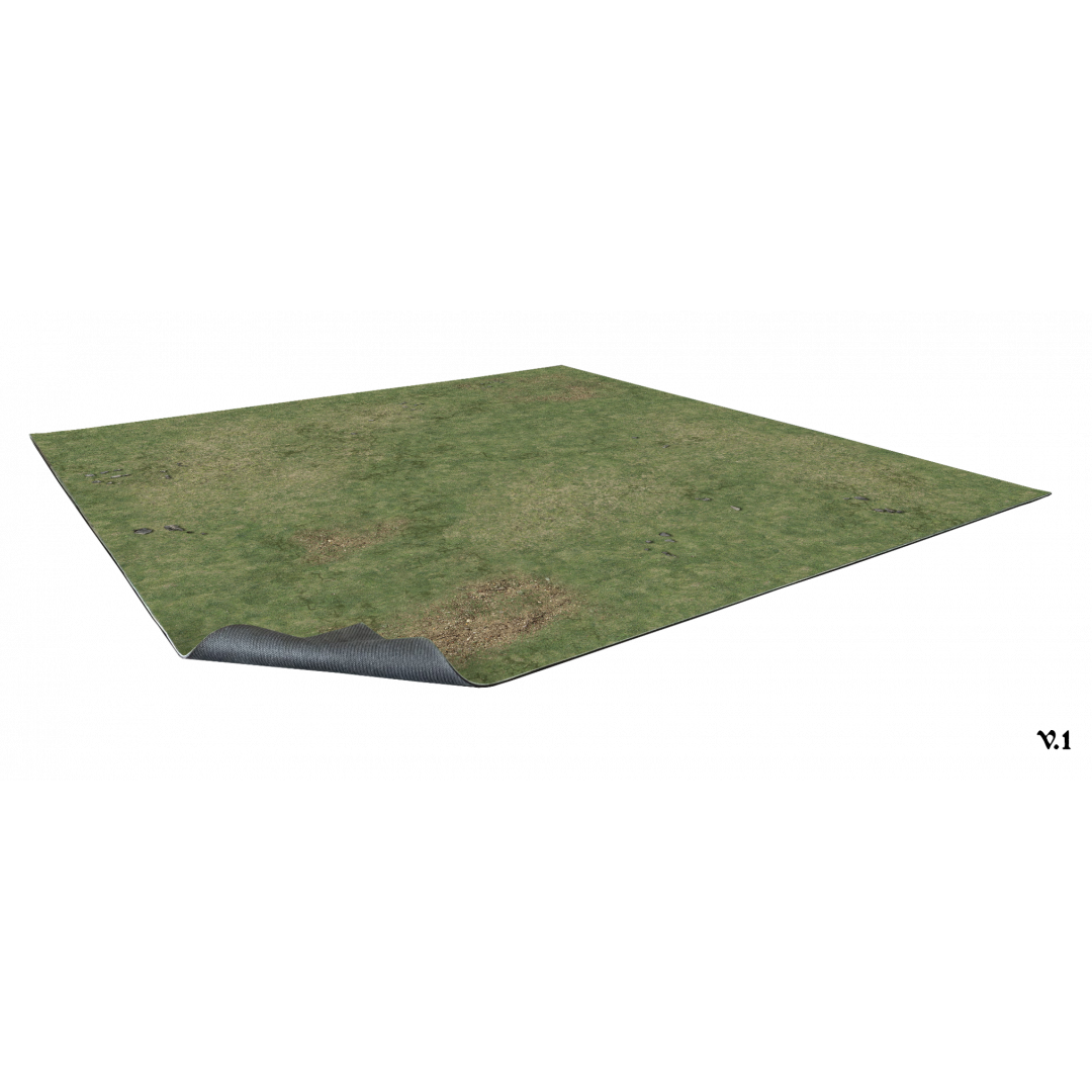 Grassy Fields Gaming Mat 2x2 - Grid
