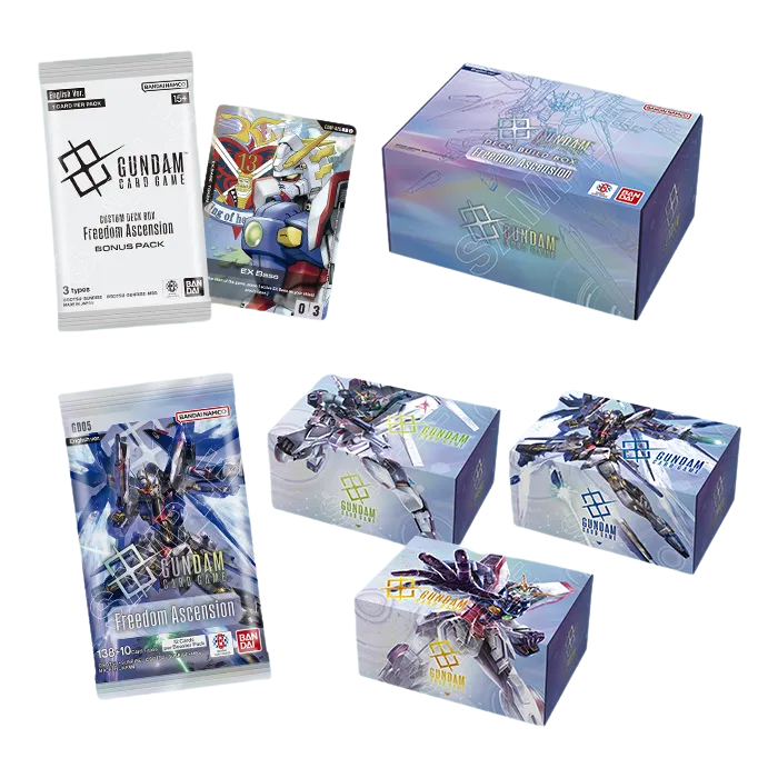 Gundam Card Game box with GD05 booster packs and reprint cards