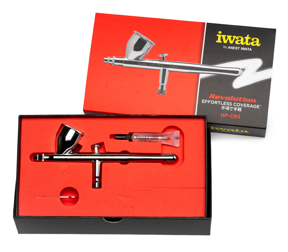 Iwata Revolution HP-CR3 airbrush detail view