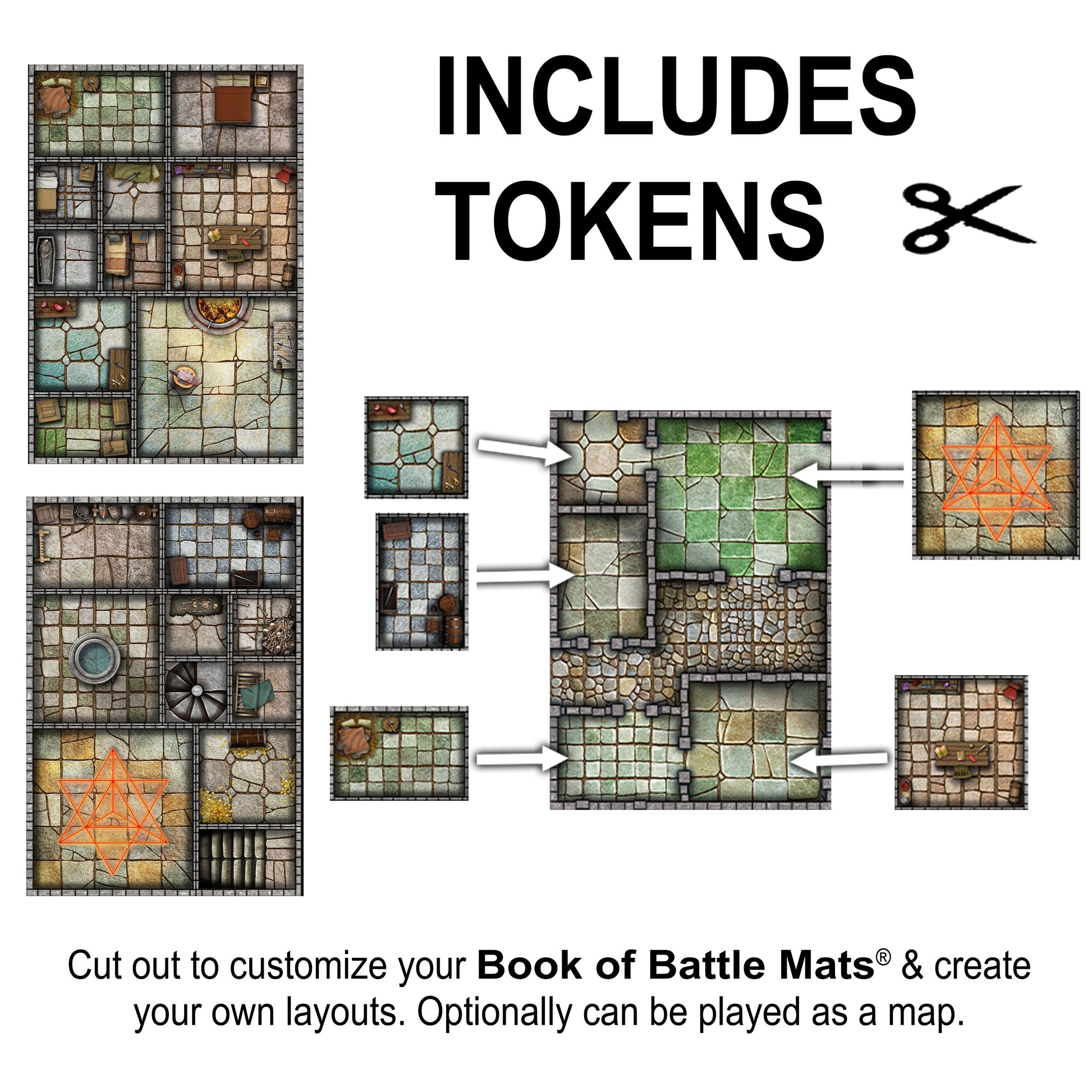 Cells & Shrines cut-out map tokens