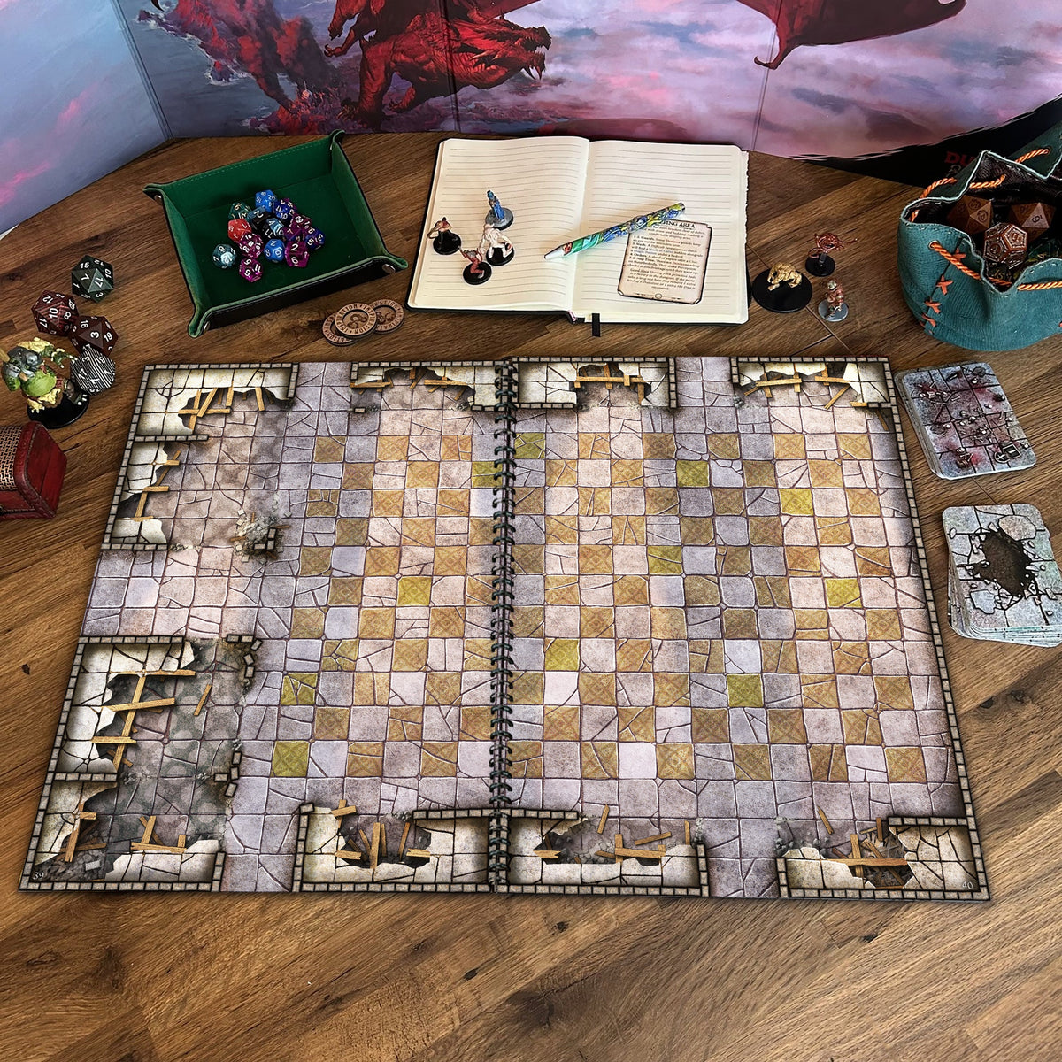 Dragon Lairs & Dungeons battle map tabletop scene four