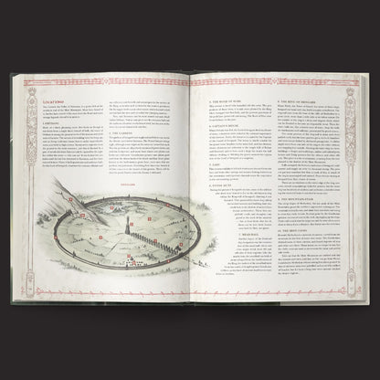 The Lord of the Rings RPG 5e, Trials of Saruman interior rules and artwork spread 1