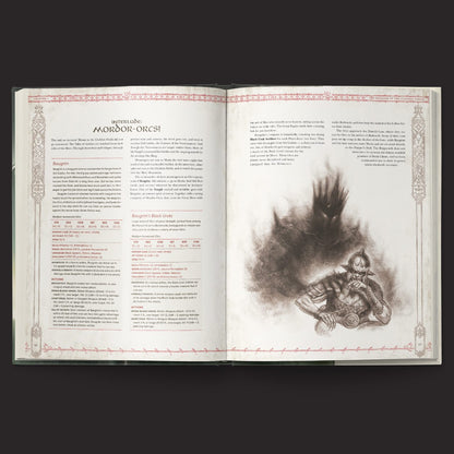 The Lord of the Rings RPG 5e, Trials of Saruman interior rules and artwork spread 3