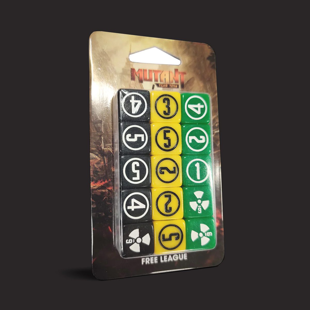 Mutant Year Zero RPG, Dice Set engraved custom dice set