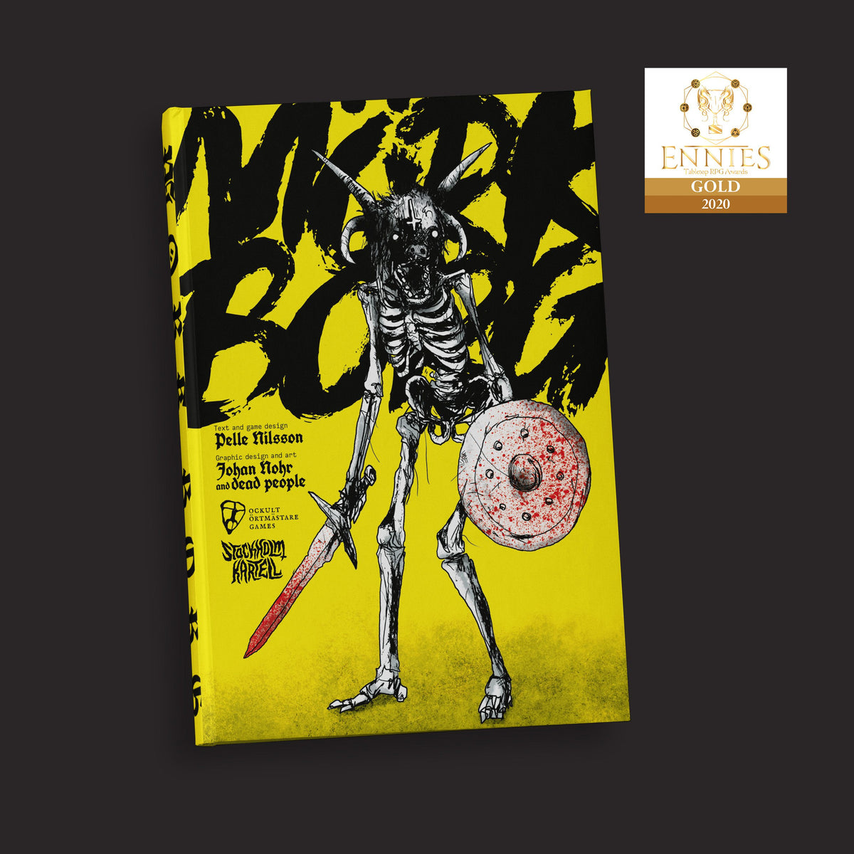 Mork Borg RPG front cover and product presentation