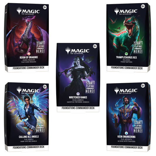 Magic The Gathering: Foundations Commander Deck - Set of 5