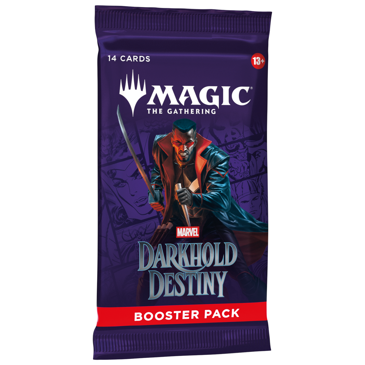 MTG Marvel Darkhold Destiny Booster Pack with Blade artwork