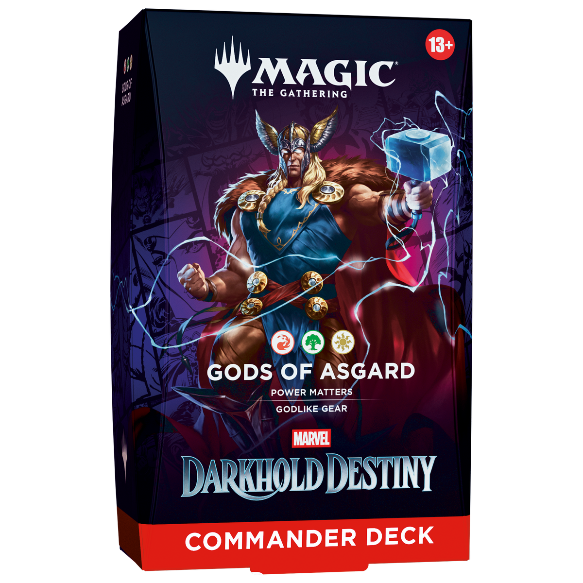 MTG Marvel Darkhold Destiny Gods of Asgard Commander Deck packaging with Thor