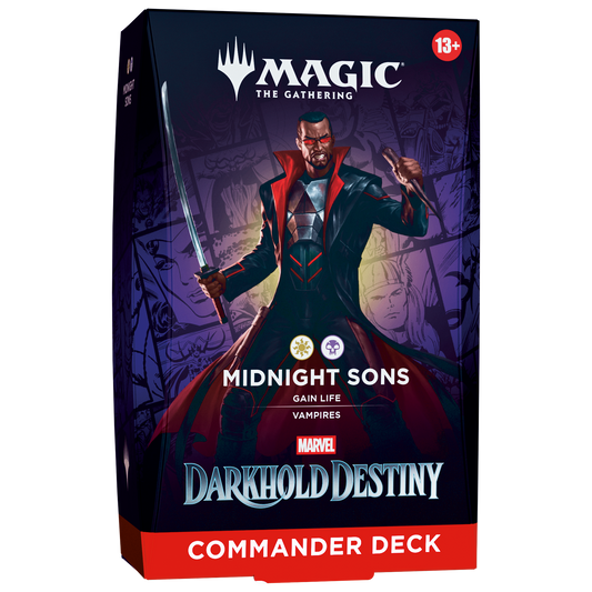 MTG Marvel Darkhold Destiny Midnight Sons Commander Deck packaging with Blade