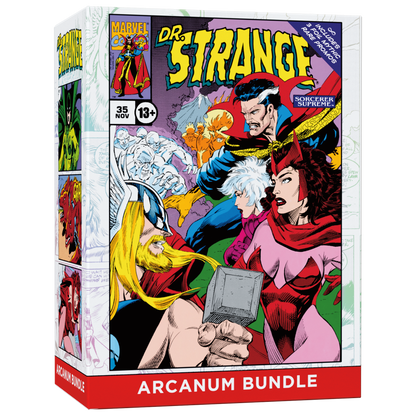 MTG Marvel Darkhold Destiny Arcanum Bundle box with Doctor Strange comic artwork