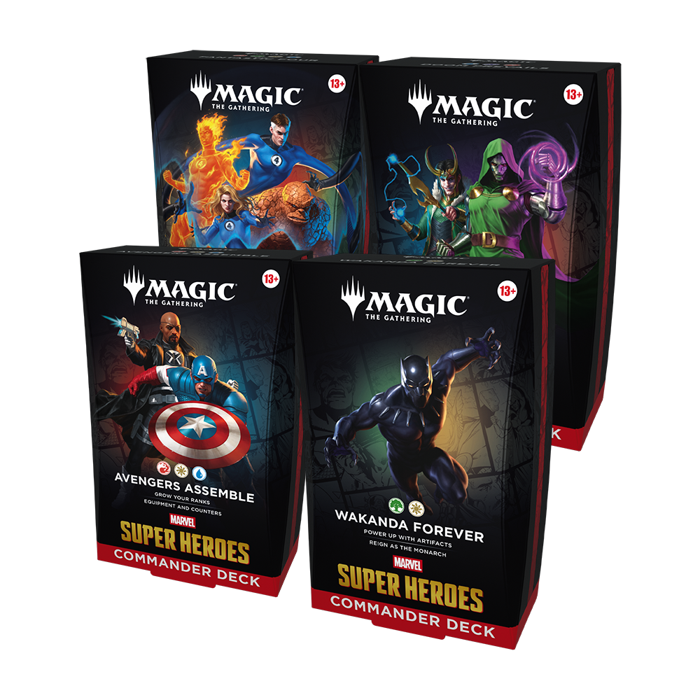 MTG Marvel Super Heroes Commander Deck Display