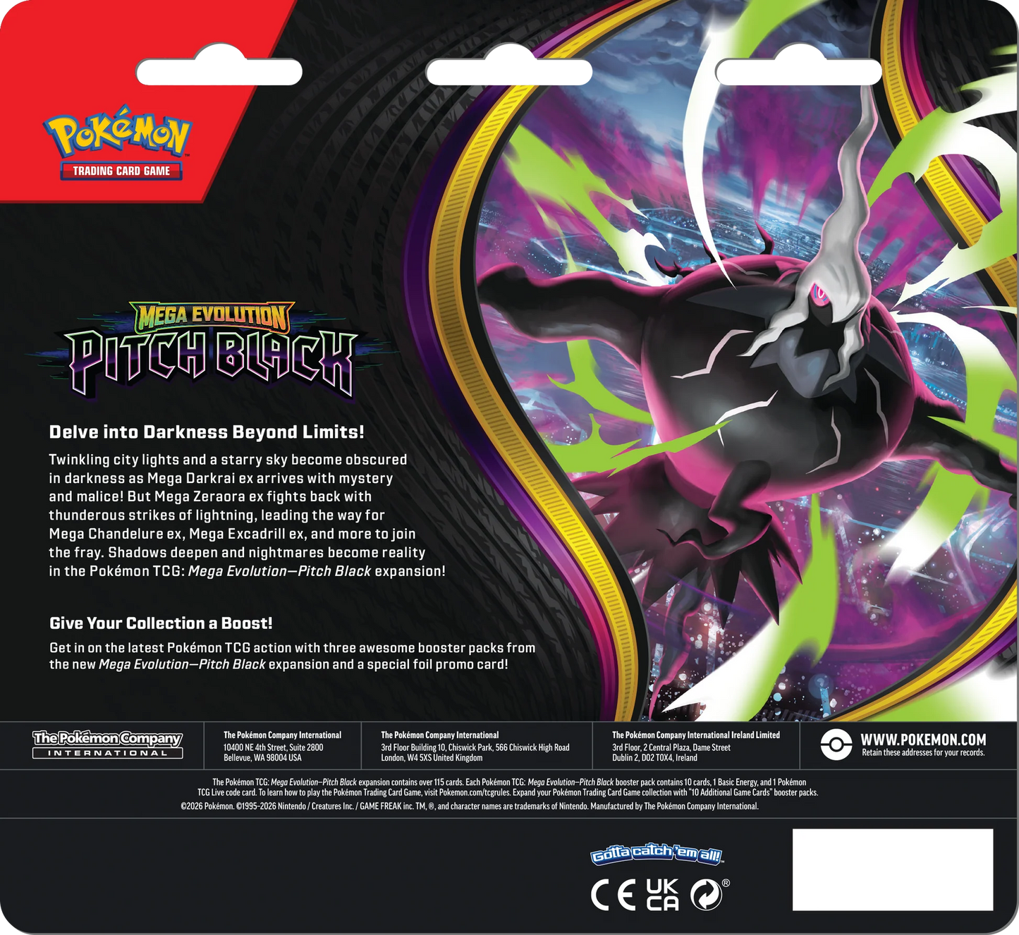 Pokémon Pitch Black Three Booster Blister with 3 booster packs