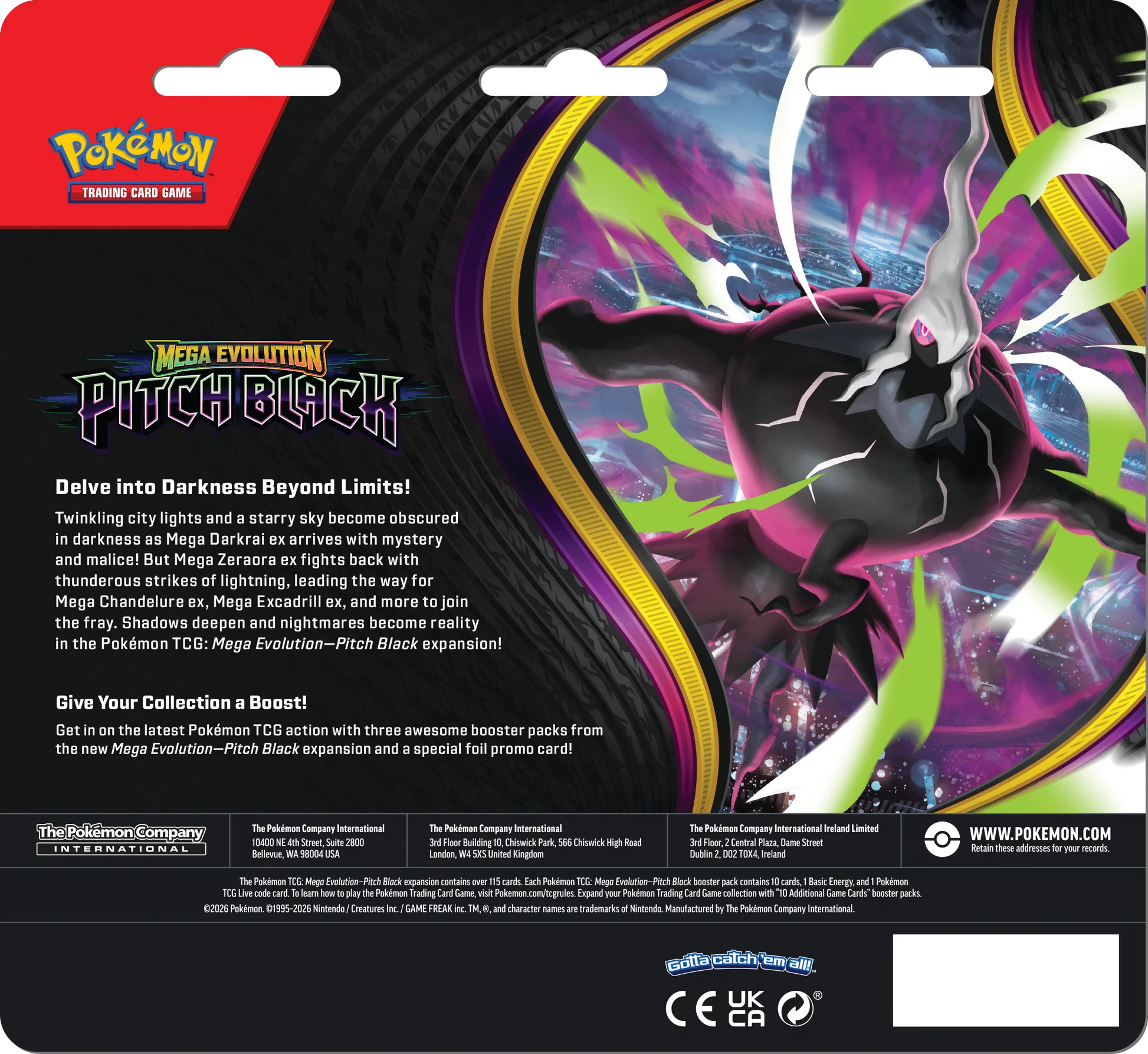Pokémon Pitch Black Three Booster Blister with 3 booster packs