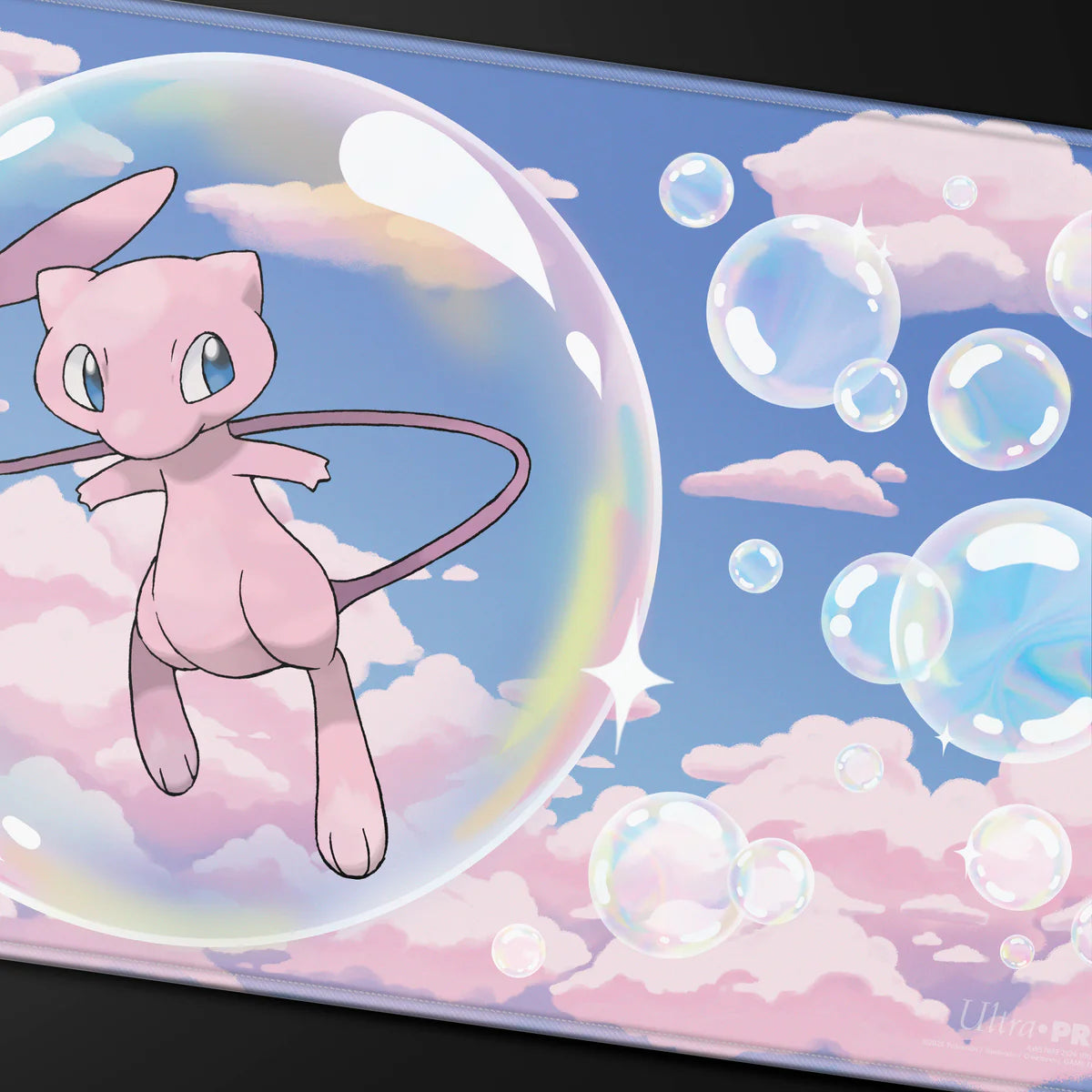 Pokémon TCG Mew playmat with stitched edges