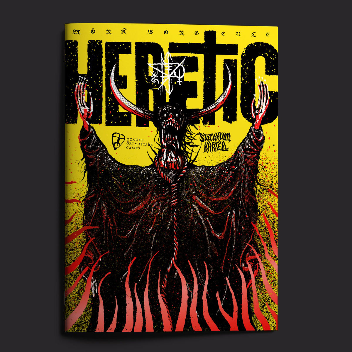 Mork Borg RPG, Cult Heretic front cover and product presentation