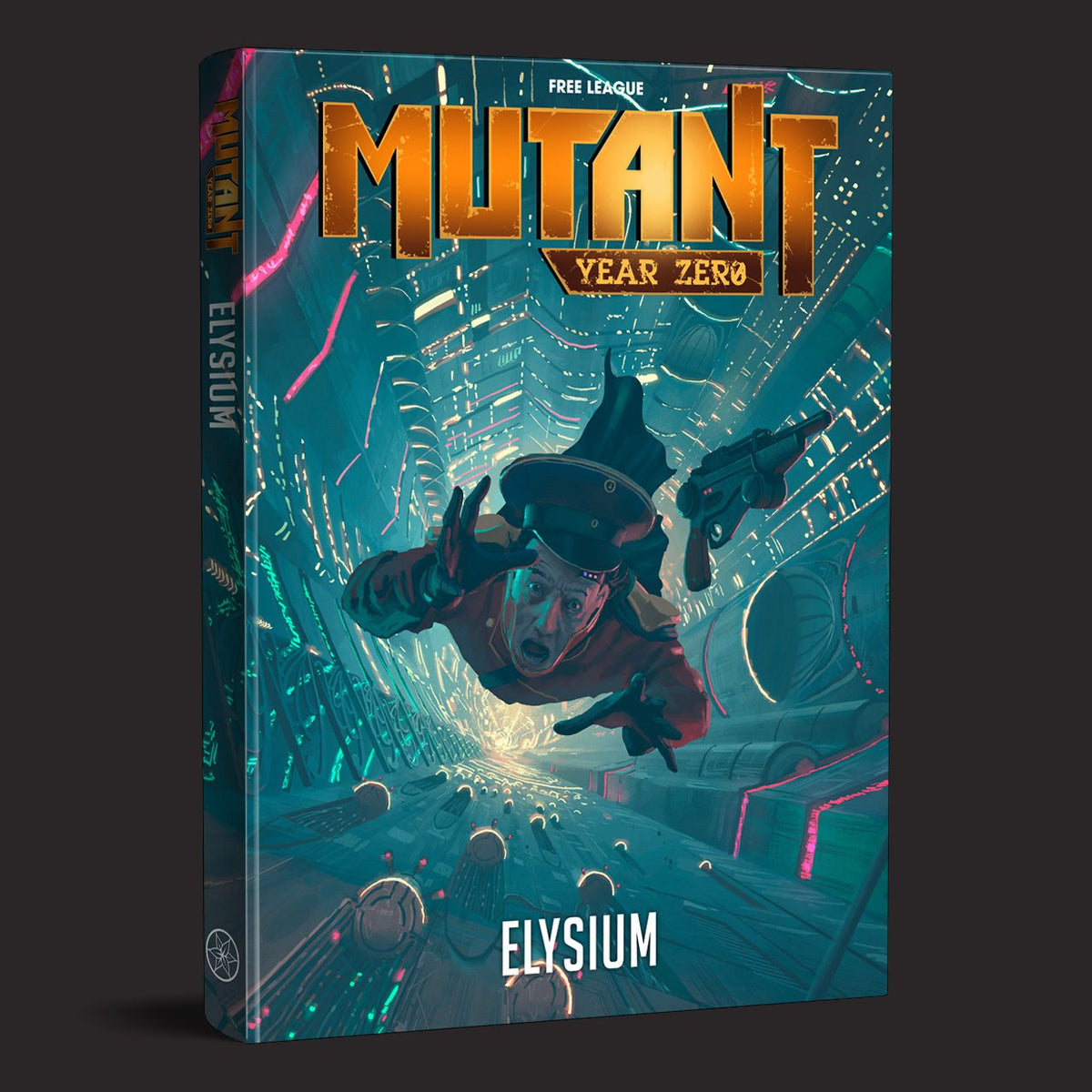 Mutant Year Zero RPG, Elysium front cover and product presentation