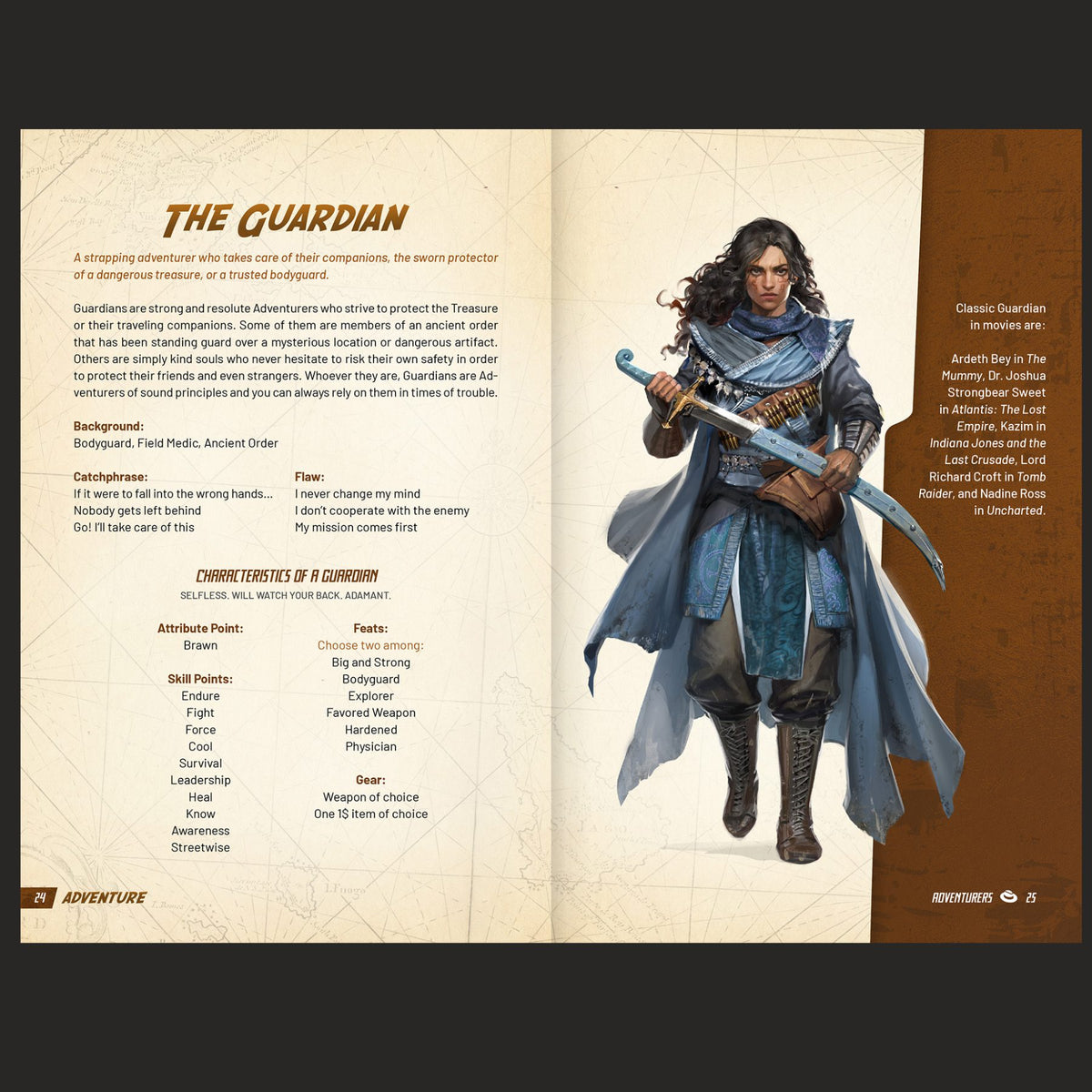 Outgunned Adventure Core Rulebook interior rules and artwork spread 03