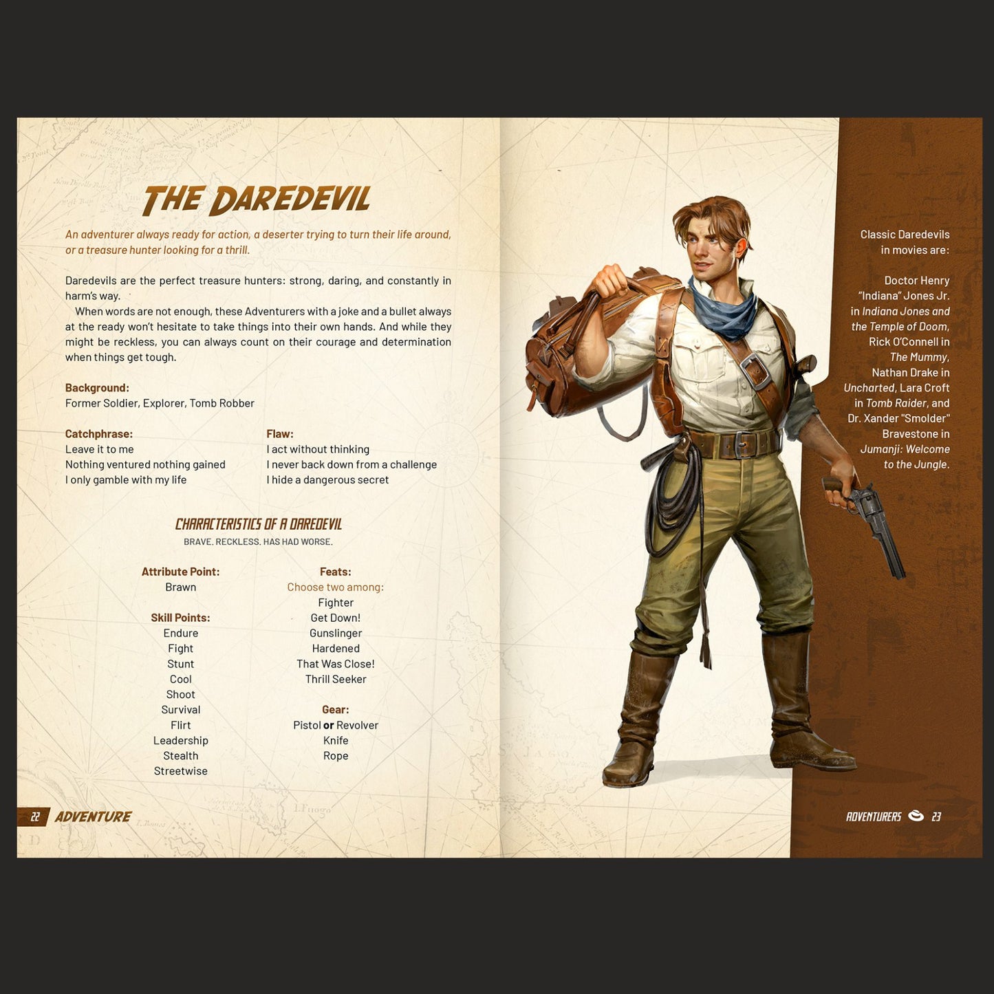 Outgunned Adventure Core Rulebook interior rules and artwork spread 07