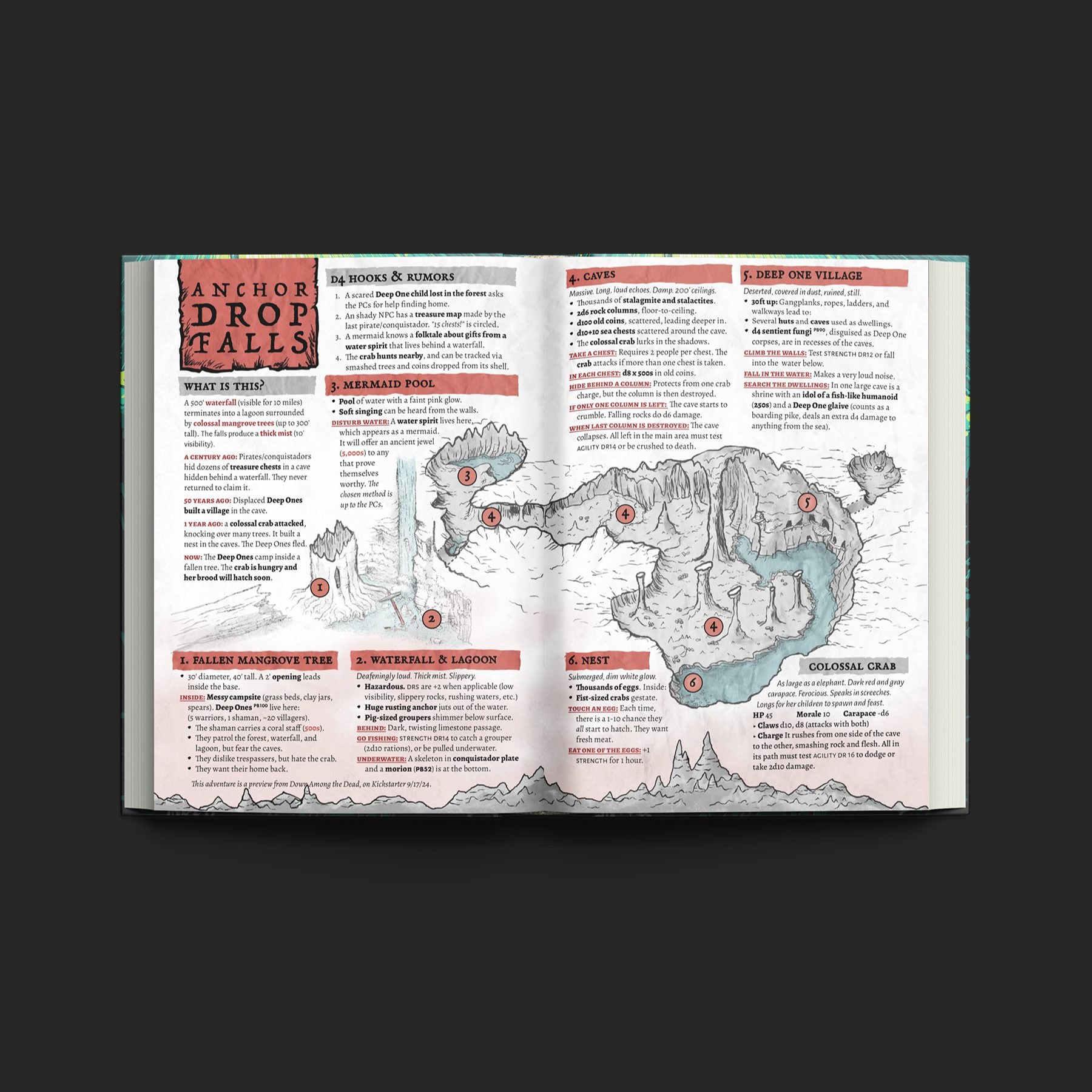 Pirate Borg Down Among the Dead interior rules and artwork spread 02