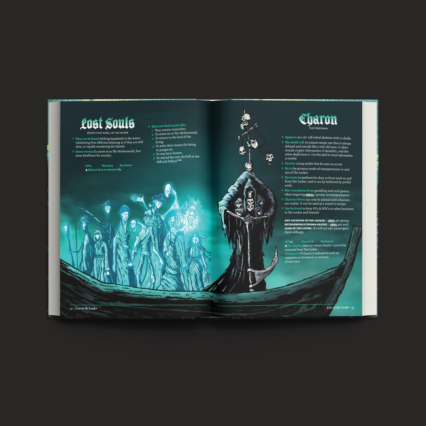 Pirate Borg Down Among the Dead interior rules and artwork spread 04