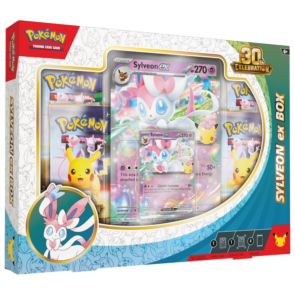 Pokémon TCG 30th Celebration Sylveon ex Box product packaging