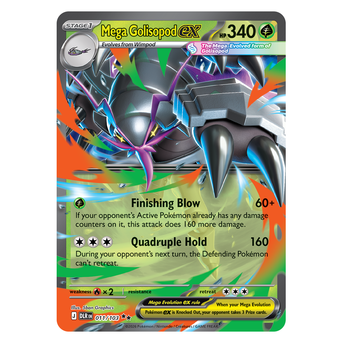 Pokémon TCG Mega Evolution Delta Reign card artwork, Mega Golisopod ex