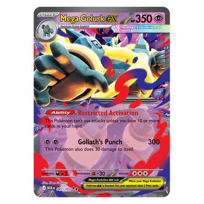 Pokémon TCG Mega Evolution Delta Reign card artwork, Mega Golurk ex