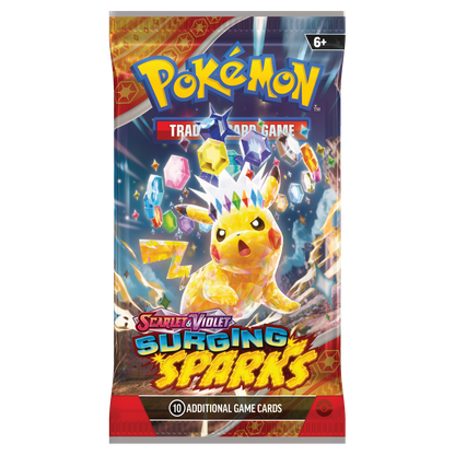 Pokémon TCG Surging Sparks booster display packaging detail