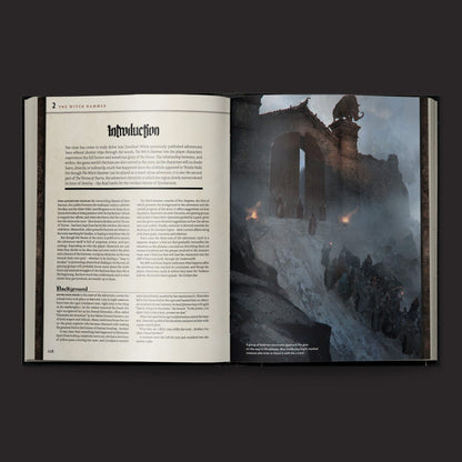 Ruins of Symbaroum 5E, The Throne of Thorns I interior rules and artwork spread 4