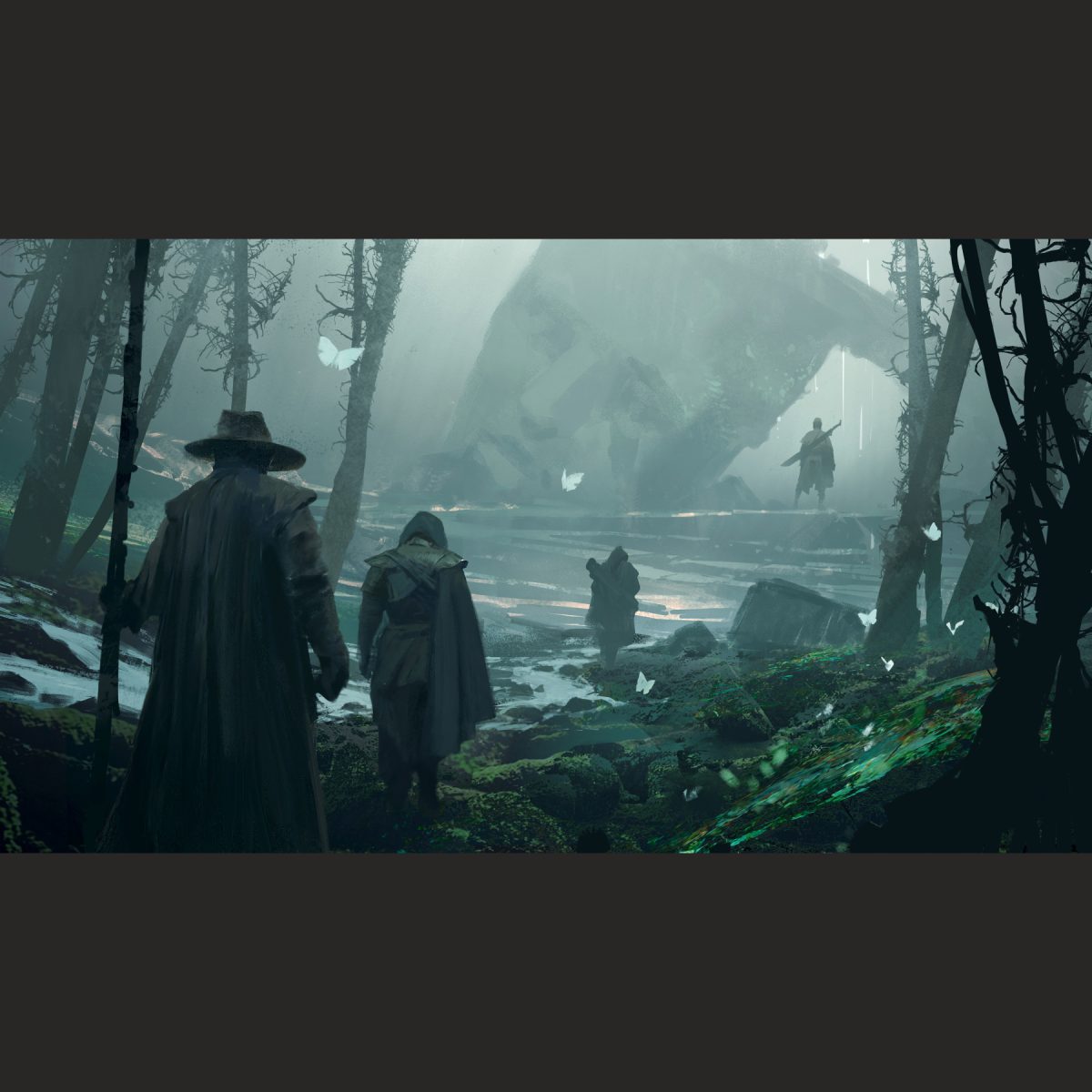 The Throne of Thorns III travellers in Davokar artwork