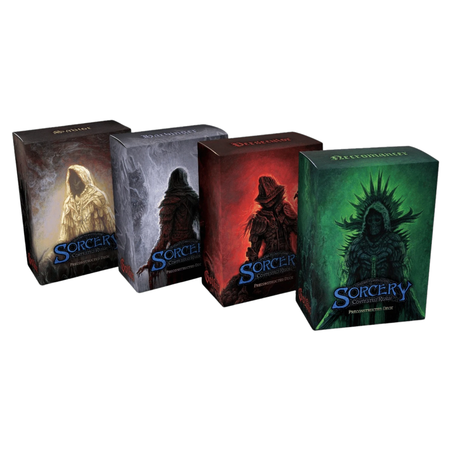 Sorcery TCG Gothic Necromancer Harbinger Persecutor and Savior decks
