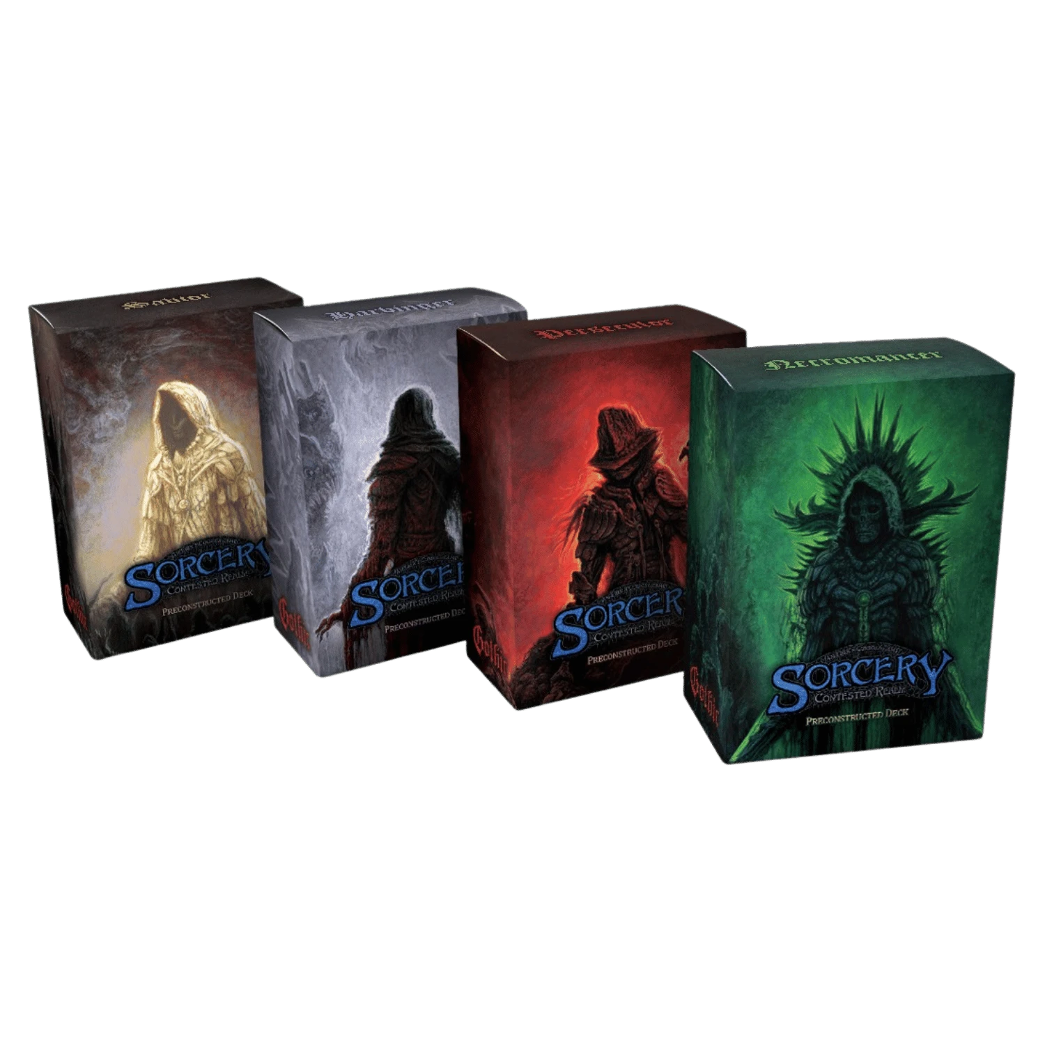 Sorcery TCG Gothic Necromancer Harbinger Persecutor and Savior decks

