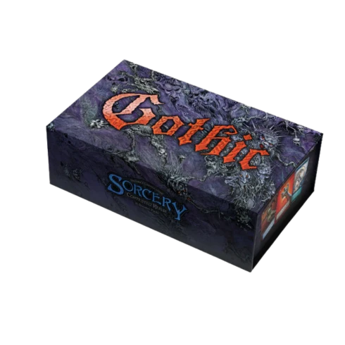 Sorcery TCG Gothic Booster Box with purple dark fantasy artwork and orange Gothic logo