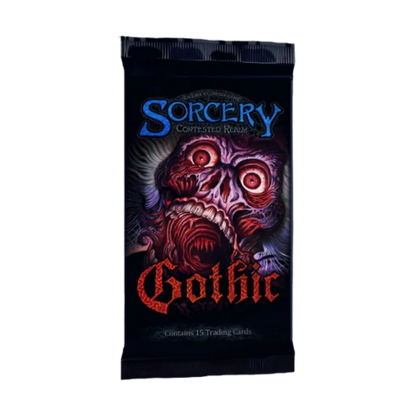 Sorcery TCG Gothic 15-card booster pack with illustrated monstrous face artwork