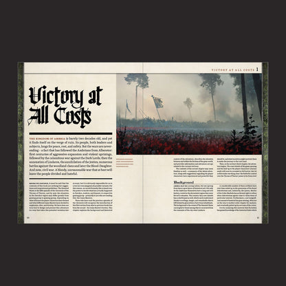 Symbaroum RPG, Alberetor, The Haunted Waste interior rules and artwork spread