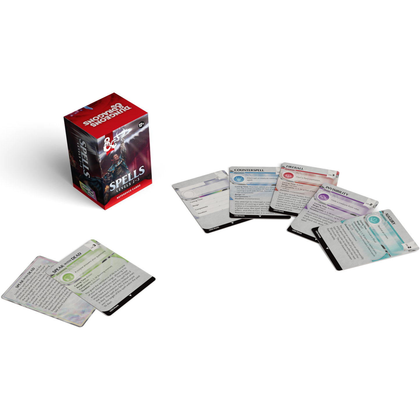 Dungeons and Dragons spell cards levels 2 to 3